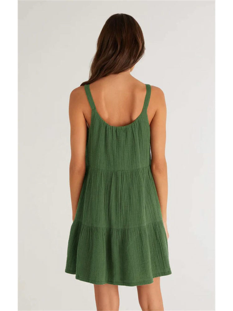 green color Cotton Linen Strapless Sexy Nightgown for women 
