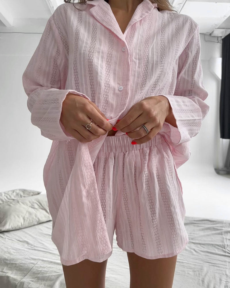 Luxurious Cotton Floral Embroidered Pajama Set