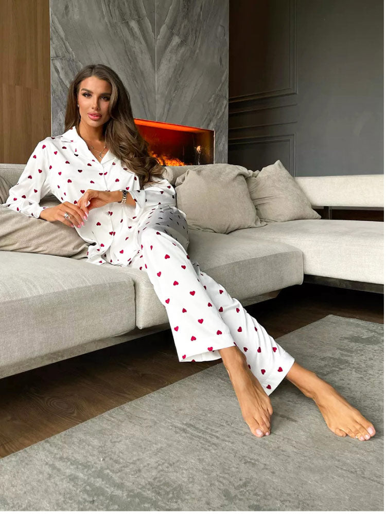 white color sexy and luxurious sleepwear pajama set for women