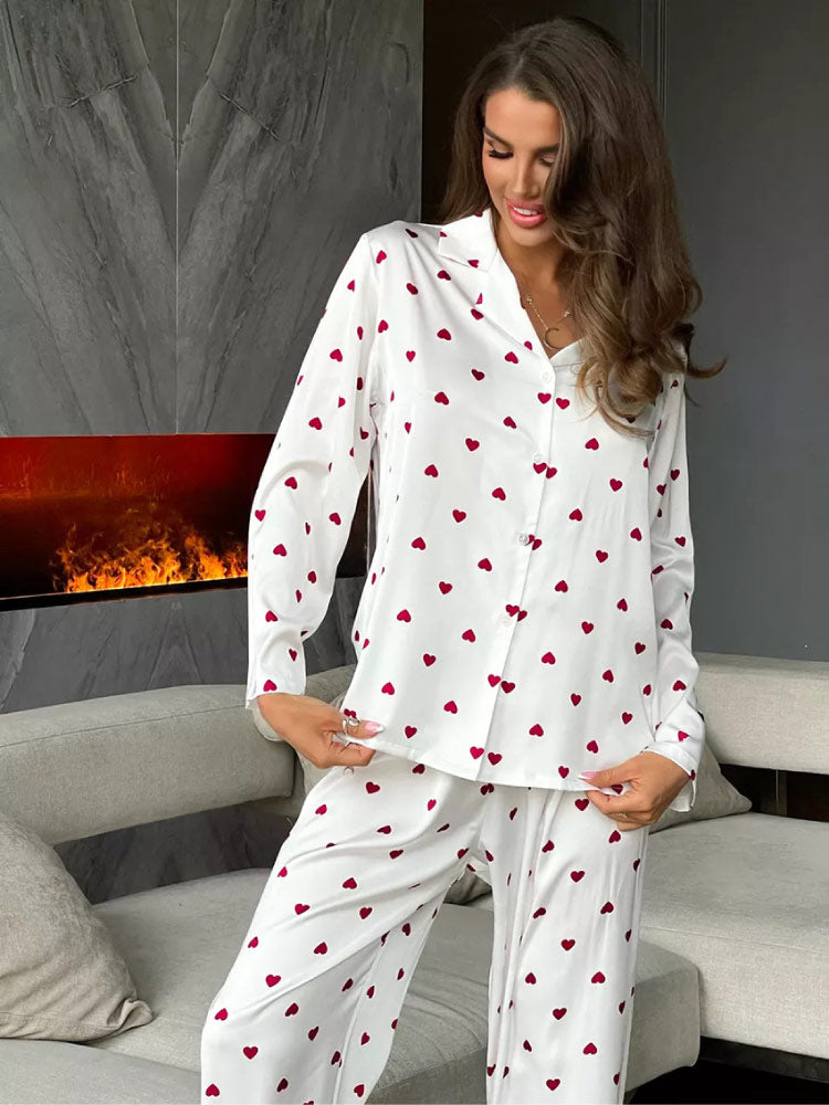 white color sexy and luxurious sleepwear pajama set for women